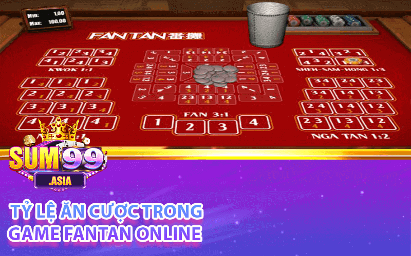 Tỷ lệ ăn cược trong game Fantan online